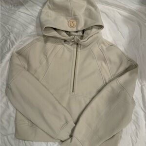 Lululemon Scuba Oversized Half-Zip Hoodie (limited edition gold zipper, pearl)